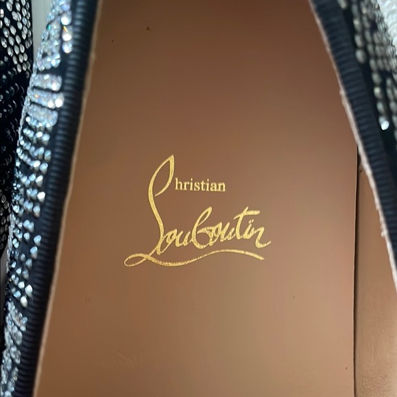 Christian Louboutin Black and White Slip-On Shoes - Picture 4 of 5